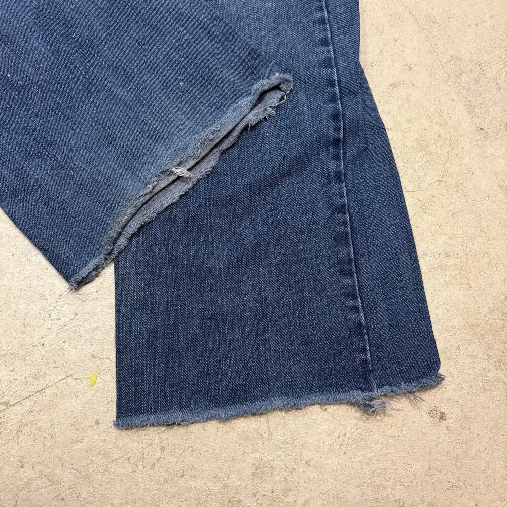 Y2K Levi's SilverTab 34X28 True Boot Jean Distressed Crop 90s Grunge Vintage Dad
